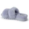 imageDearfoams Womens Fireside Benalla All Over Shearling Double Band Easy OnOff Slide SlipperEventide