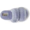 imageDearfoams Womens Fireside Benalla All Over Shearling Double Band Easy OnOff Slide SlipperEventide