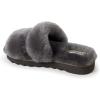 imageDearfoams Womens Fireside Benalla All Over Shearling Double Band Easy OnOff Slide SlipperGrey