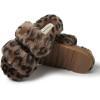 imageDearfoams Womens Fireside Benalla All Over Shearling Double Band Easy OnOff Slide SlipperLeopard