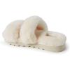 imageDearfoams Womens Fireside Benalla All Over Shearling Double Band Easy OnOff Slide SlipperNatural