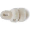 imageDearfoams Womens Fireside Benalla All Over Shearling Double Band Easy OnOff Slide SlipperNatural