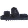 imageDearfoams Womens Fireside Benalla All Over Shearling Double Band Easy OnOff Slide SlipperNavy