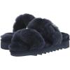 imageDearfoams Womens Fireside Benalla All Over Shearling Double Band Easy OnOff Slide SlipperNavy