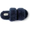 imageDearfoams Womens Fireside Benalla All Over Shearling Double Band Easy OnOff Slide SlipperNavy