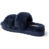 imageDearfoams Womens Fireside Benalla All Over Shearling Double Band Easy OnOff Slide SlipperNavy