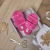 imageDearfoams Womens Fireside Benalla All Over Shearling Double Band Easy OnOff Slide SlipperParadise Pink
