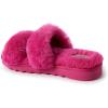 imageDearfoams Womens Fireside Benalla All Over Shearling Double Band Easy OnOff Slide SlipperParadise Pink