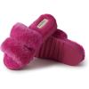 imageDearfoams Womens Fireside Benalla All Over Shearling Double Band Easy OnOff Slide SlipperParadise Pink