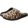 imageDearfoams Womens Lacey Machine Washable Memory Foam Comfort Easy onOff Clog SlipperLeopard Velour