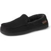 imageDearfoams Mens Breathable Memory Foam Indoor Outdoor Keaton Moccasin Slipper with Wide WidthsBlack Twill