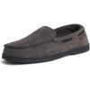 imageDearfoams Mens Breathable Memory Foam Indoor Outdoor Keaton Moccasin Slipper with Wide WidthsPavement Microsuede