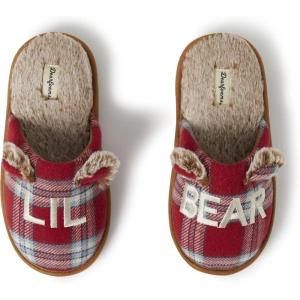 imageDearfoams Kids and Toddlers Lil Bear Baby Bear Christmas Holiday Matching Pajama Family Bear SlipperLil Bear RedBlue Plaid