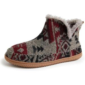 imageDearfoams Mens Brixen IndoorOutdoor Memory Foam Boot Alpine Camping Cozy Slipper House ShoeBlack Combo