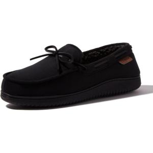 imageDearfoams Mens Indoor Outdoor Breathable Pierce Moccasin SlipperBlack