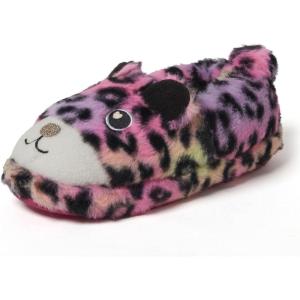 imageDearfoams Toddler ampamp Kids Cute Shark Cow Unicorn Dog Dinosaur and Animal Critter SlippersLeopard
