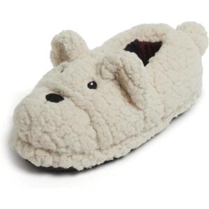 imageDearfoams Toddler ampamp Kids Cute Shark Cow Unicorn Dog Dinosaur and Animal Critter SlippersWhite Bear