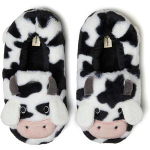 imageDearfoams UnisexAdult Matching Family Holiday Christmas Reindeer ampamp Turkey Scuff SlipperAdult Cow