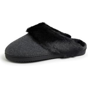 imageDearfoams Womens Dahlia Rib Knit Scuff SlipperBlack