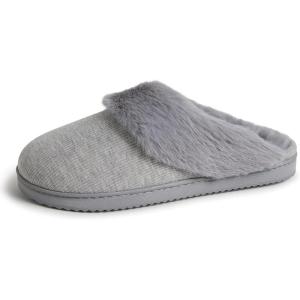 imageDearfoams Womens Dahlia Rib Knit Scuff SlipperLight Heather Grey