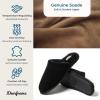 imageDearfoams Mens Genuine Suede Indoor Outdoor Comfort Memory Foam Bradford Scuff House SlipperBlack 2