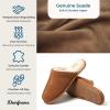 imageDearfoams Mens Genuine Suede Indoor Outdoor Comfort Memory Foam Bradford Scuff House SlipperChestnut 2