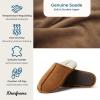 imageDearfoams Mens Genuine Suede Indoor Outdoor Comfort Memory Foam Bradford Scuff House SlipperChestnut