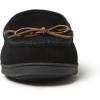 imageDearfoams Mens Hudson Genuine Suede Memory Foam Moccasin Slipper with TieBlack
