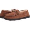 imageDearfoams Mens Hudson Genuine Suede Memory Foam Moccasin Slipper with TieChestnut