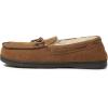 imageDearfoams Mens Hudson Genuine Suede Memory Foam Moccasin Slipper with TieChestnut