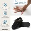imageDearfoams Mens IndoorOutdoor Breathable Memory Foam Brendan Clog House Shoe Slipper with Wide WidthsBlack
