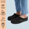 imageDearfoams Mens IndoorOutdoor Breathable Memory Foam Brendan Clog House Shoe Slipper with Wide WidthsBlack Perforated