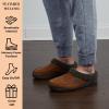 imageDearfoams Mens IndoorOutdoor Breathable Memory Foam Brendan Clog House Shoe Slipper with Wide WidthsChestnut