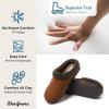 imageDearfoams Mens IndoorOutdoor Breathable Memory Foam Brendan Clog House Shoe Slipper with Wide WidthsChestnut