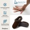 imageDearfoams Mens IndoorOutdoor Breathable Memory Foam Brendan Clog House Shoe Slipper with Wide WidthsCoffee