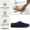 imageDearfoams Mens IndoorOutdoor Breathable Memory Foam Brendan Clog House Shoe Slipper with Wide WidthsNavy Twill
