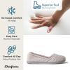 imageDearfoams Womens Comfort Memory Foam Indoor Outdoor Katie Slip On Loafer Ballet SlipperSleet