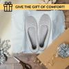imageDearfoams Womens Comfort Memory Foam Indoor Outdoor Katie Slip On Loafer Ballet SlipperSleet