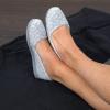 imageDearfoams Womens Comfort Memory Foam Indoor Outdoor Katie Slip On Loafer Ballet SlipperSleet