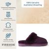 imageDearfoams Womens Fireside Sydney Shearling Fur IndoorOutdoor Scuff Slipper with Wide WidthsAubergine