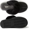imageDearfoams Womens Fireside Sydney Shearling Fur IndoorOutdoor Scuff Slipper with Wide WidthsBlack