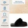 imageDearfoams Womens Fireside Sydney Shearling Fur IndoorOutdoor Scuff Slipper with Wide WidthsBlack