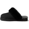 imageDearfoams Womens Fireside Sydney Shearling Fur IndoorOutdoor Scuff Slipper with Wide WidthsBlack