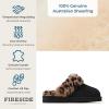 imageDearfoams Womens Fireside Sydney Shearling Fur IndoorOutdoor Scuff Slipper with Wide WidthsBlack Combo