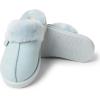 imageDearfoams Womens Fireside Sydney Shearling Fur IndoorOutdoor Scuff Slipper with Wide WidthsBlue Wash
