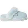 imageDearfoams Womens Fireside Sydney Shearling Fur IndoorOutdoor Scuff Slipper with Wide WidthsBlue Wash