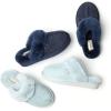 imageDearfoams Womens Fireside Sydney Shearling Fur IndoorOutdoor Scuff Slipper with Wide WidthsBluewash
