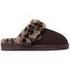 imageDearfoams Womens Fireside Sydney Shearling Fur IndoorOutdoor Scuff Slipper with Wide WidthsBrown Leopard