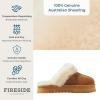 imageDearfoams Womens Fireside Sydney Shearling Fur IndoorOutdoor Scuff Slipper with Wide WidthsChestnut Platform