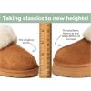 imageDearfoams Womens Fireside Sydney Shearling Fur IndoorOutdoor Scuff Slipper with Wide WidthsChestnut Platform